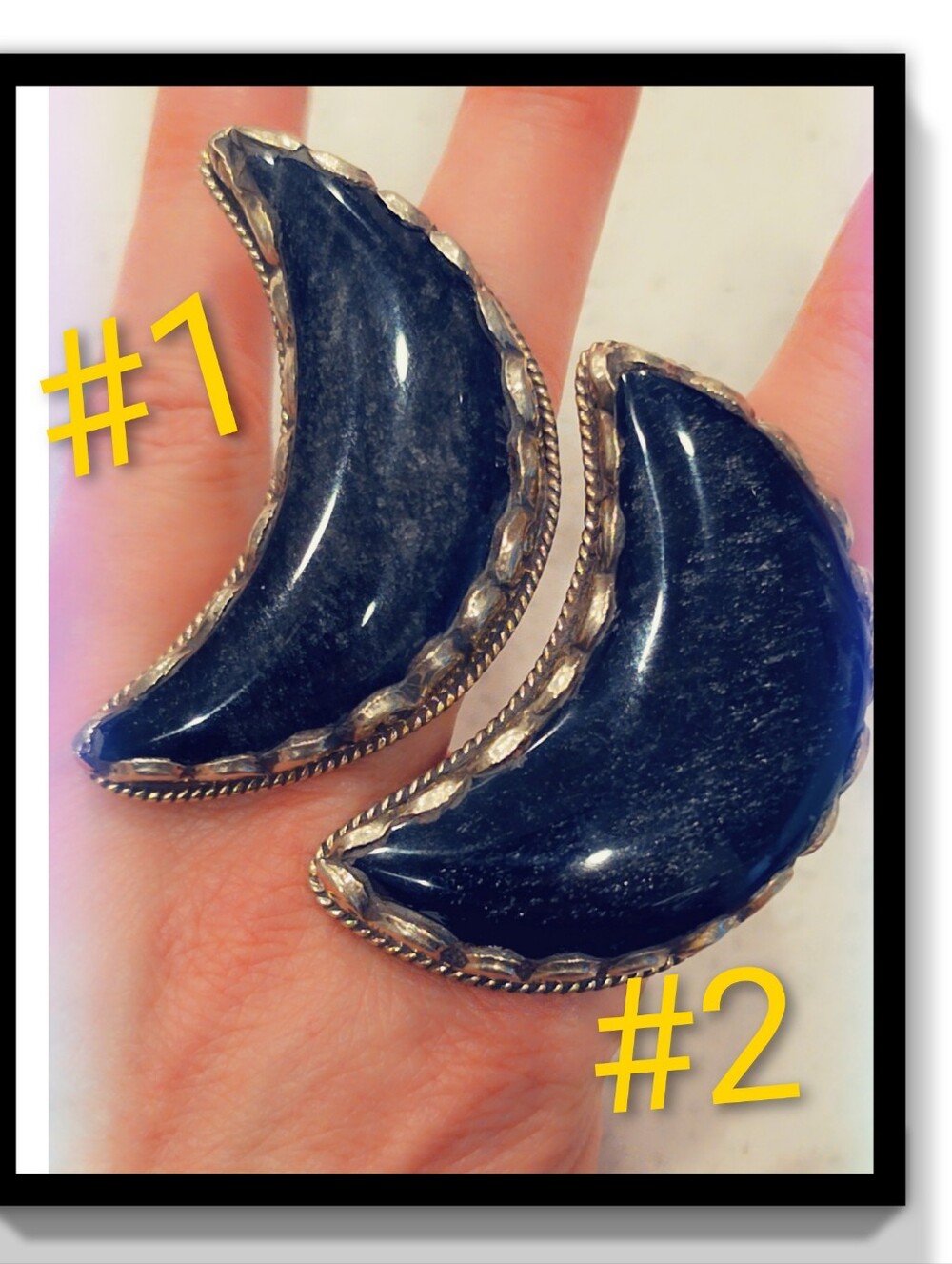 Sheen Obsidian Moon Handcrafted Tibetan Ring